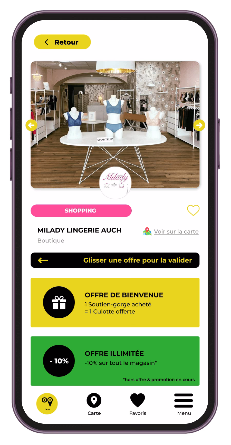 Maquette de l’application Happy Gers